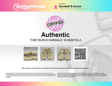 Load image into Gallery viewer, Authentic Tory Burch Womens Beige T-Strap Slip-On Flat Thong Sandals Size 5M
