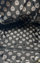 Load image into Gallery viewer, Vera Bradley Womens Black Floral Print Adjustable Strap Quilted Small Backpack