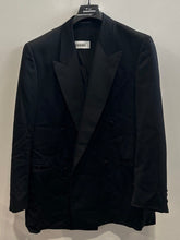 Load image into Gallery viewer, The 24 Collection Mens Black Long Sleeve Italian Double-Breasted Blazer Size 50