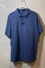 Load image into Gallery viewer, Polo By Ralph Lauren Mens Blue Cotton Short Sleeve Collared Polo Shirt Size L