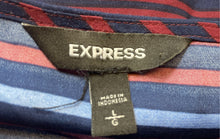Load image into Gallery viewer, Express Womens Multicolor Striped Long Sleeve Round Neck Blouse Top Size L