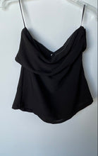 Load image into Gallery viewer, H&M Womens Black Spaghetti Strap Draped Cowl Neck Camisole Blouse Size Small