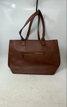Load image into Gallery viewer, Darcy Marks London Womens Brown Leather Double Handle Zipper Shoulder Handbag