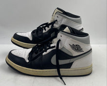 Load image into Gallery viewer, Authentic Nike Mens Air Jordan 1 Mid Black White Sneaker Shoes Size 10.5 Stained