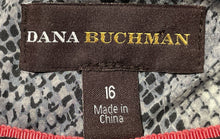 Load image into Gallery viewer, Dana Buchman Womens Gray Snakeskin Print Collared One-Button Blazer Size 16