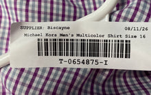 Load image into Gallery viewer, Michael Kors Mens Multicolor Gingham Non-Iron Long Sleeve Dress Shirt Size 16