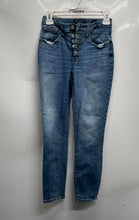 Load image into Gallery viewer, Lucky Brand Womens Blue Medium Dark Wash Button-Fly Skinny Leg Jeans Size 0/25