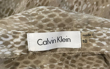 Load image into Gallery viewer, Calvin Klein Womens Multicolor Animal Print Pleated Midi Shirt Dress Size 10