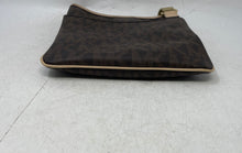 Load image into Gallery viewer, Michael Kors Womens Brown Signature Print Adjustable Strap Crossbody Bag