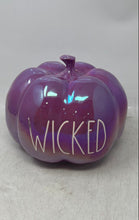 Load image into Gallery viewer, Rae Dunn Artisan Collection Magenta Wicked Ceramic Pumpkin Decorative Figurine