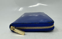 Load image into Gallery viewer, Authentic Tory Burch Womens Blue Inner Pocket Card Holder Zip-Around Wallet Worn