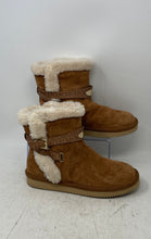 Load image into Gallery viewer, Michael Kors Womens Sandy Brown White Leather Round Toe Ankle Winter Boots Sz 8M