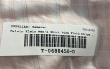Load image into Gallery viewer, Calvin Klein Mens Pink Plaid Cotton Long Sleeve Button-Up Shirt Size Large