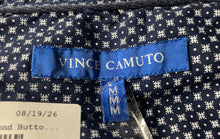 Load image into Gallery viewer, Vince Camuto Mens Blue White Printed Cotton Short Sleeve Button-Up Shirt Size M
