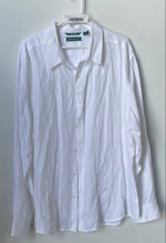 Load image into Gallery viewer, Cubavera Mens White Linen Long Sleeve Collared Button-Up Shirt Size XXL