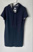 Load image into Gallery viewer, Calvin Klein Womens Blue Short Sleeve Hooded Drawstring Mini Dress Size Large