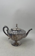 Load image into Gallery viewer, Vintage Antique Silver-Tone Scalloped Edges And Pedestal Base Lidded Teapot