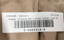 Load image into Gallery viewer, Haggar Mens Brown Long Sleeve Pockets Notch Lapel Two-Button Blazer Size 46