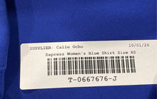 Load image into Gallery viewer, Express Womens Blue Collared Pockets Long Sleeve Button-Up Shirt Size XS