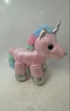 Load image into Gallery viewer, Dan Dee Collector's Choice Pink Silver Sparkly Unicorn Plush Toy