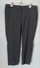 Load image into Gallery viewer, Express Womens Black White Geometric Print Straight Leg Ankle Pants Size 12