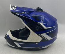 Load image into Gallery viewer, HJC Blue Black White Graphic Design Sports Bike Off-Road Motocross Helmet Size M