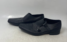 Load image into Gallery viewer, Calvin Klein Mens Black Leather Square Toe Monk Strap Dress Shoes Size 8.5