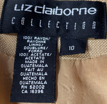 Load image into Gallery viewer, Liz Claiborne Womens Brown Long Sleeve Notch Lapel One-Button Blazer Size 10