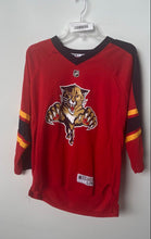 Load image into Gallery viewer, Reebok Boys Red Blue Long Sleeve Florida Panthers Steere #1 NHL Jersey Size L/XL