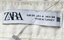 Load image into Gallery viewer, Zara Womens White Denim Cotton 5 Pocket Design Mid-Rise Straight Jeans Size 4