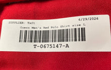 Load image into Gallery viewer, Guess Mens Red Short Sleeve Collared Pique Logo Tape Polo Shirt Size Large
