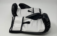 Load image into Gallery viewer, Bonsem Black White Adjustable Strap Sporting Equipment Boxing Gloves Pair