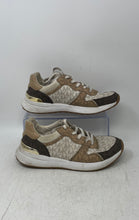 Load image into Gallery viewer, Michael Kors Womens Allie Beige Brown Logo Print Lace-Up Sneaker Shoes Size 7.5M