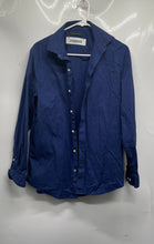 Load image into Gallery viewer, Tommy Hilfiger Mens Blue Polka Dot Long Sleeve Dress Shirt Size M 15.5 32/33