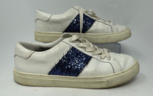 Load image into Gallery viewer, Authentic Tory Burch Womens Carter White Blue Leather Sneakers Shoes Size 9 M