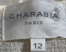 Load image into Gallery viewer, Charabia Womens Beige Faux Fur Hooded Long Sleeve Snap Front Winter Coat Size 12