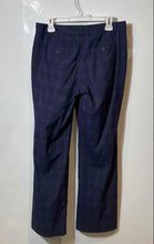 Load image into Gallery viewer, Banana Republic Womens Logan Blue Plaid Flat Front Flared Pockets Dress Pants 8