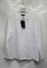 Load image into Gallery viewer, Antea Womens White Lace Long Sleeve V-Neck Blouse Top Size EUR 40 With Tag