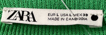 Load image into Gallery viewer, Zara Womens Green Long Sleeve V-Neck Button Front Cardigan Sweater Size Large