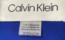 Load image into Gallery viewer, Calvin Klein Womens Blue Notch Lapel 3/4 Sleeve Pockets One-Button Blazer Sz 2P