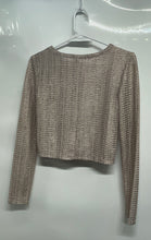 Load image into Gallery viewer, Zara Womens Beige Long Sleeve Crew Neck Pullover Cropped Blouse Top Size Small