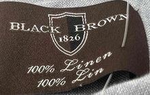 Load image into Gallery viewer, Black Brown 1826 Mens Light Blue Linen Short Sleeve Collared Button-Up Shirt L