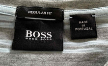 Load image into Gallery viewer, Hugo Boss Mens Blue Gray Striped Short Sleeve V-Neck Regular Fit T-Shirt Size XL