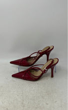 Load image into Gallery viewer, Bruno Magli Womens Red Adjustable Buckle Pointed Toe Slingback Heels Size EUR 35