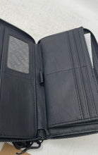 Load image into Gallery viewer, Steve Madden Womens Black Faux Leather Card Holder Wristlet Wallet With Tags