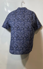 Load image into Gallery viewer, French Connection Mens Blue Leaf Print Short Sleeve Button-Up Shirt Size L
