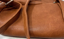 Load image into Gallery viewer, MMS Design Studio Womens Brown Leather Adjustable Shoulder Strap Backpack
