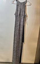 Load image into Gallery viewer, Michael Kors Womens Black White Paisley Keyhole Halter Neck Maxi Dress Size S
