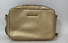 Load image into Gallery viewer, Michael Kors Womens Jet Set Gold-Tone Leather Adjustable Strap Crossbody Bag