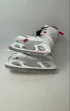 Load image into Gallery viewer, Lake Placid Womens White And Pink Ratchet Buckle Lace-Up Ankle Ice Skates